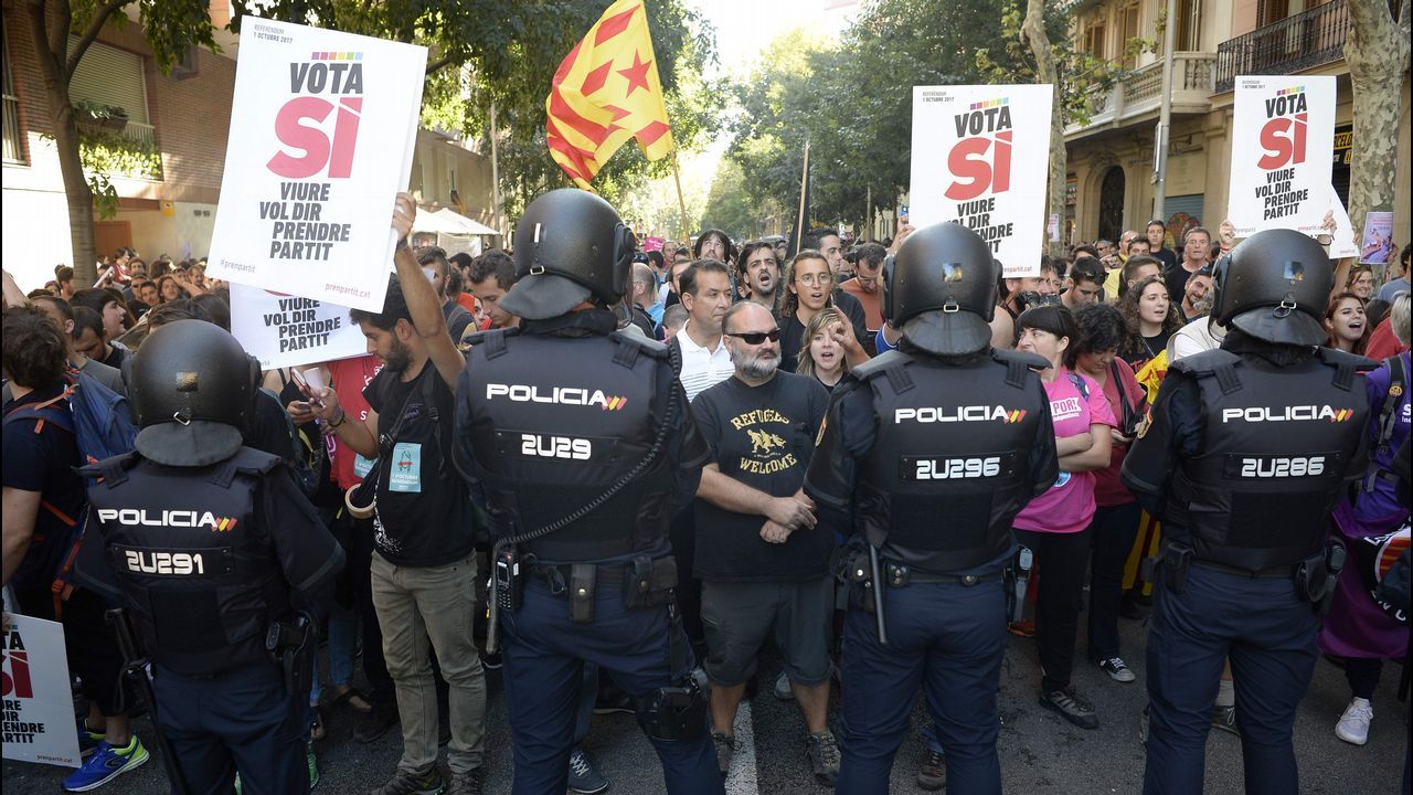 .Protestas en las calles de Barcelona