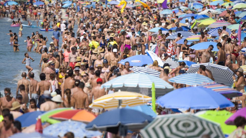 As estaba a praia de Sigar, en Sanxenxo en plena ola de calor. 05/08/2025