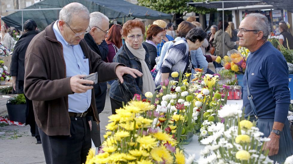 Mercado de flores para Todos los Santos