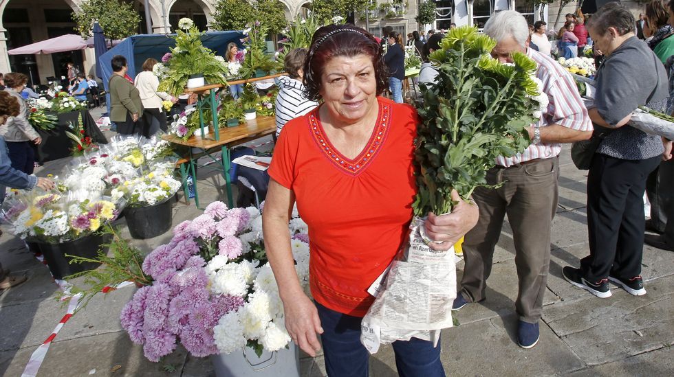 Mercado de flores para Todos los Santos