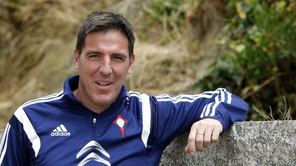Celebrando con Berizzo y otros compañeros el ascenso de Lleida, pocos meses después de su llegada al club