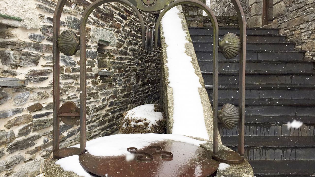 Nieve ayer en O Cebreiro
