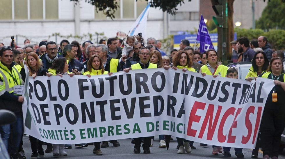 Manifestación de trabajadores de Ence