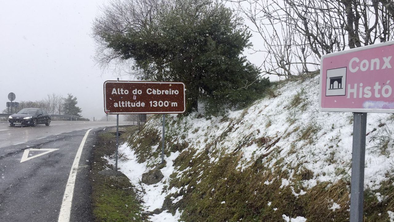 Nieve ayer en O Cebreiro