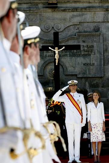 En la entrega de despachos de los nuevos oficiales de la Armada en Marín en 2008.