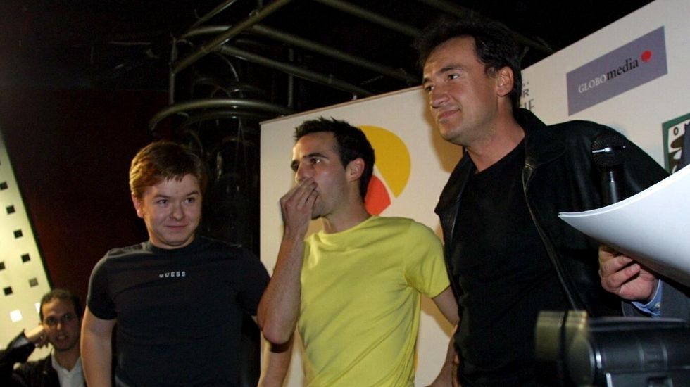 Tres de los actores de la serie, en un encuentro con fans en A Coruña en el 2001.