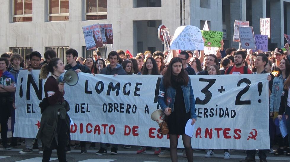 Manifestaci&oacute;n del Sindicato de Estudiantes en Oviedo