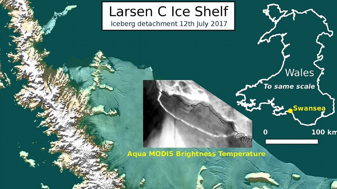 Resultado de imagen para Antartida placa de hielo Larsen C y la evolución de "este enorme iceberg".
