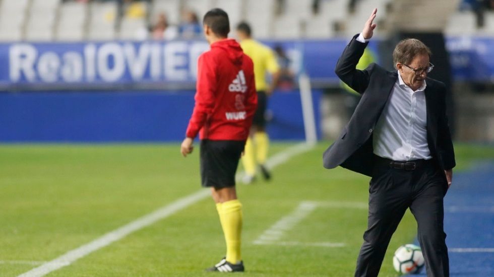 Anquela durante el partido ante el Zaragoza