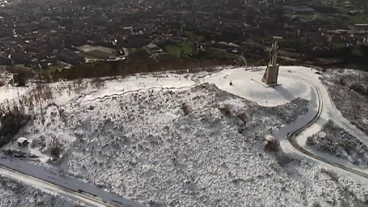 La &laquo;nevadona&raquo; en Asturias, a vista de helic&oacute;ptero