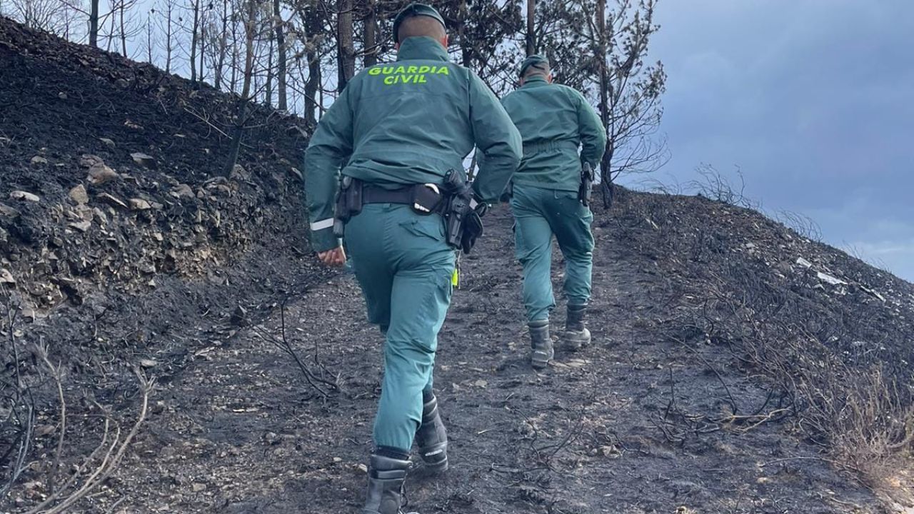 La Guardia Civil investiga a cuatro personas como presuntos responsables de dos de los incendios forestales de Asturias