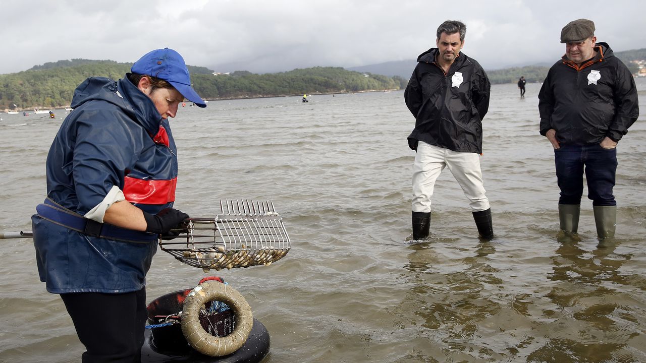 Alberto Chicote visita los bancos marisqueros de Testal en Noia