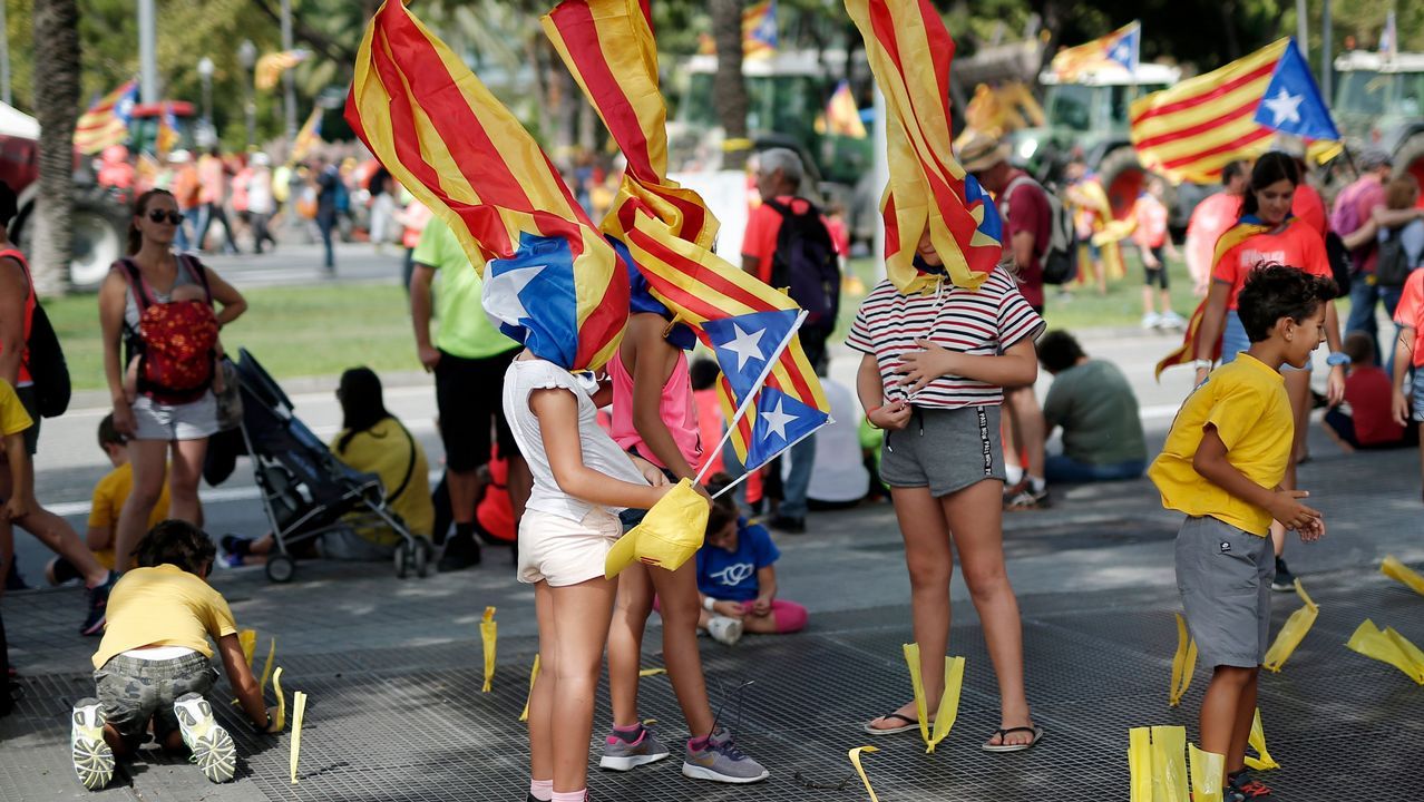 .Celebración de la Diada en las calles de Barcelona