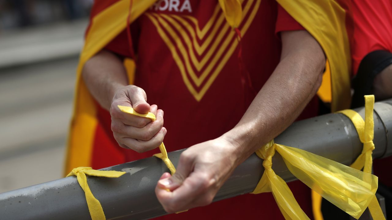 .Celebración de la Diada en las calles de Barcelona