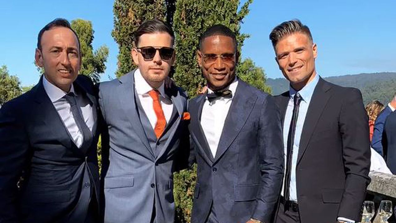 Jordi Figueras, Pepe Aicart, Dani Abalo, Sergio Álvarez y sus respectivas parejas