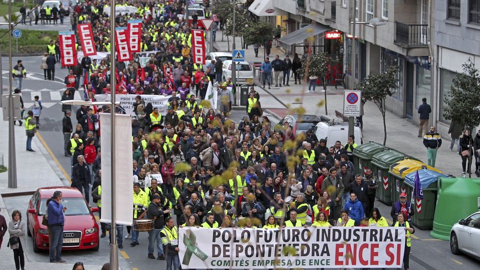 Manifestación de trabajadores de Ence
