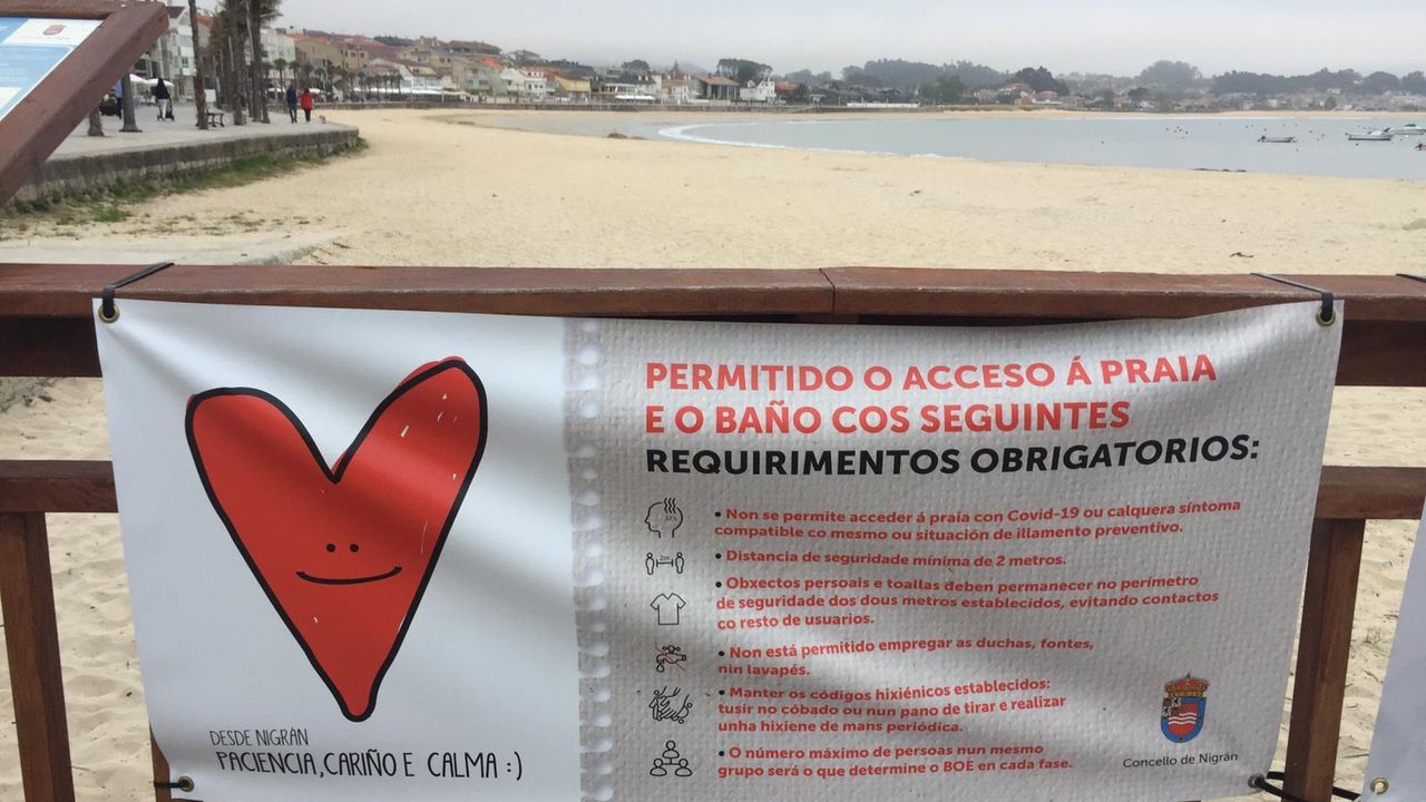 Playa de Panxón, cerrada para evitar que se hagan hogueras