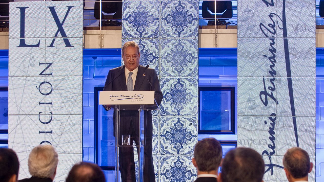 El presidente de La Voz de Galicia, durante su discurso
