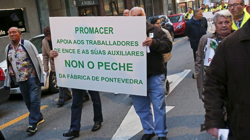 Manifestación de trabajadores de Ence