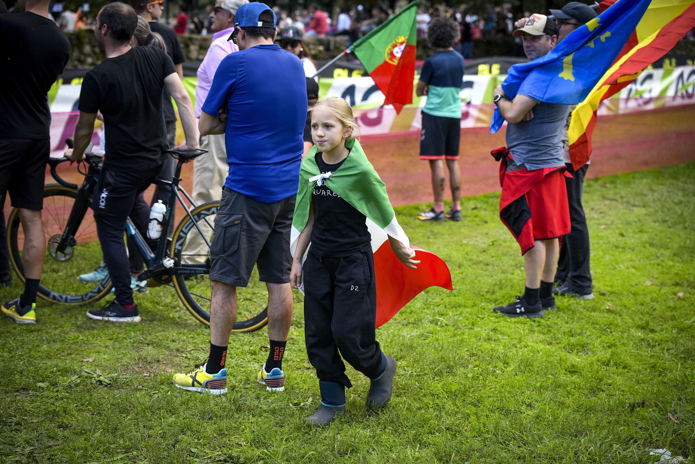 Afeccionada italiana durante o Campionato de Europa de Ciclocrs celebrado en Pontevedra. 02/11/2024