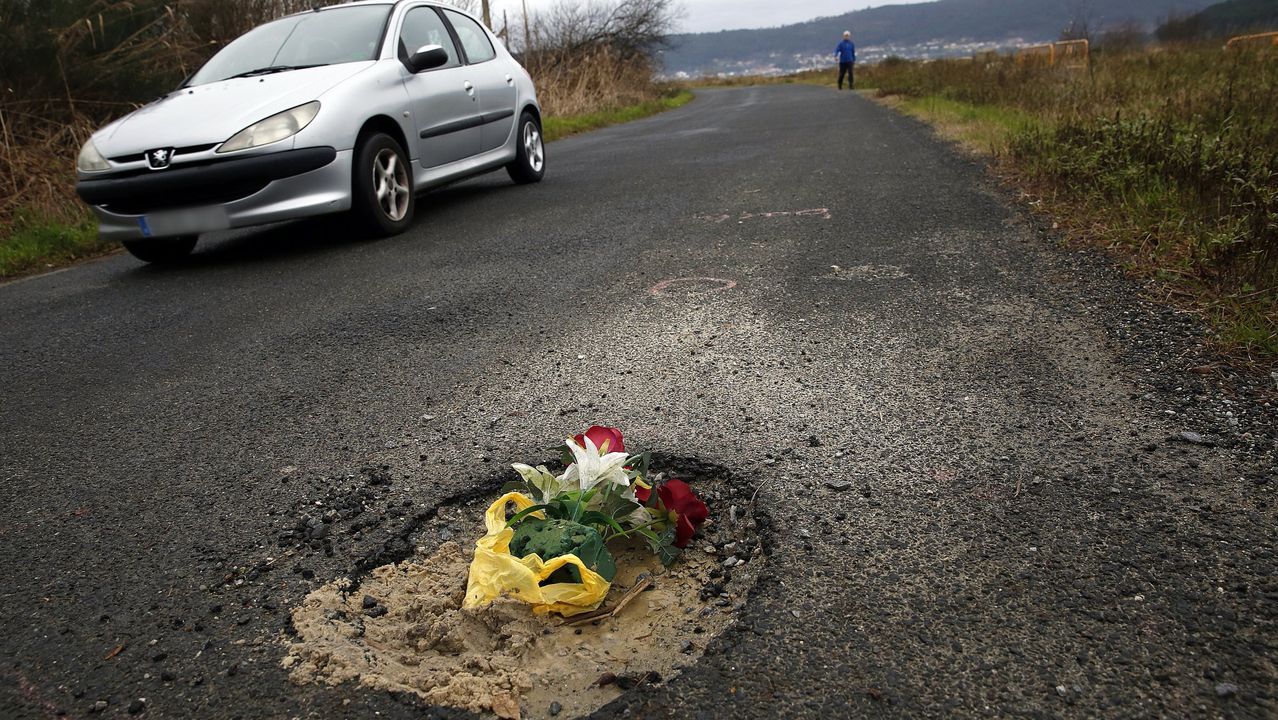 RESUMEN DEL AÑO 2019.Flores para señalizar los baches en Testal